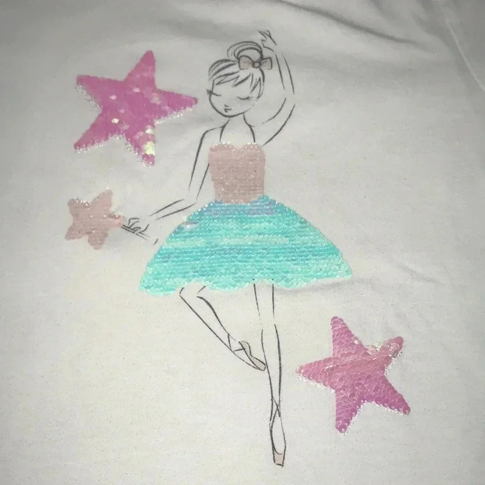 EPIC THREADS sequins ballerina color changing  short sleeve top size 6X